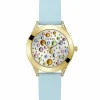Guess Damen Armbanduhr MINI WONDERLUST hellblau, gold 34 mm GW0678L1