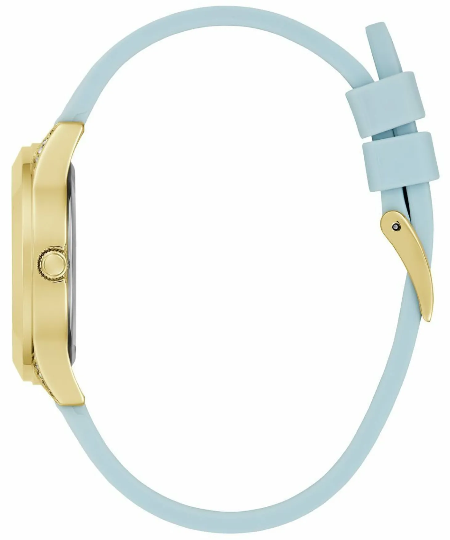 Guess Damen Armbanduhr MINI WONDERLUST hellblau, gold 34 mm GW0678L1