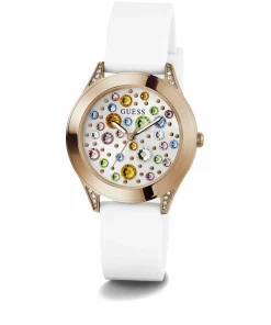 Guess Damen Armbanduhr MINI WONDERLUST weiß, roségold 34 mm GW0678L4