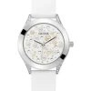 Guess Damen Armbanduhr Pearl 36 mm Perlen und Strasssteine auf dem Zifferblatt Armband Silicone GW0381L1