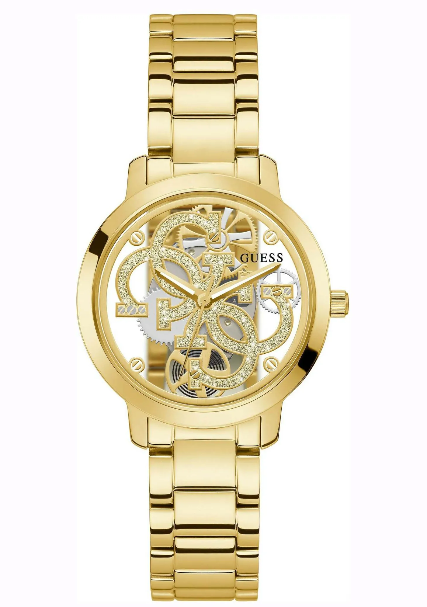 Guess Damen Armbanduhr Quatro clear gold 36 mm GW0300L2