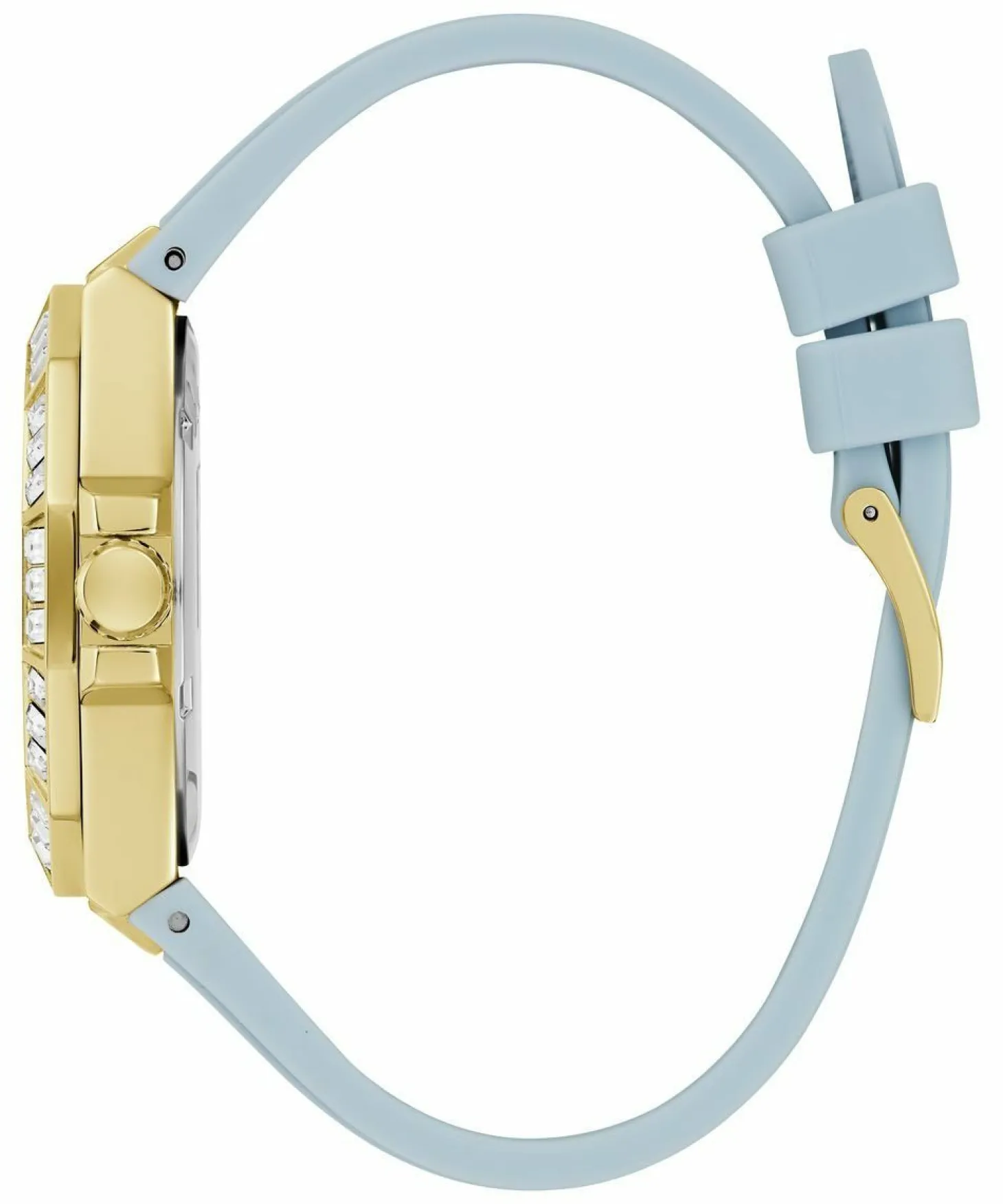 Guess Damen Armbanduhr SELENE Multifunktion hellblau, gold 39 mm GW0695L1