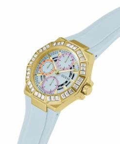 Guess Damen Armbanduhr SELENE Multifunktion hellblau, gold 39 mm GW0695L1