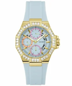 Guess Damen Armbanduhr SELENE Multifunktion hellblau, gold 39 mm GW0695L1