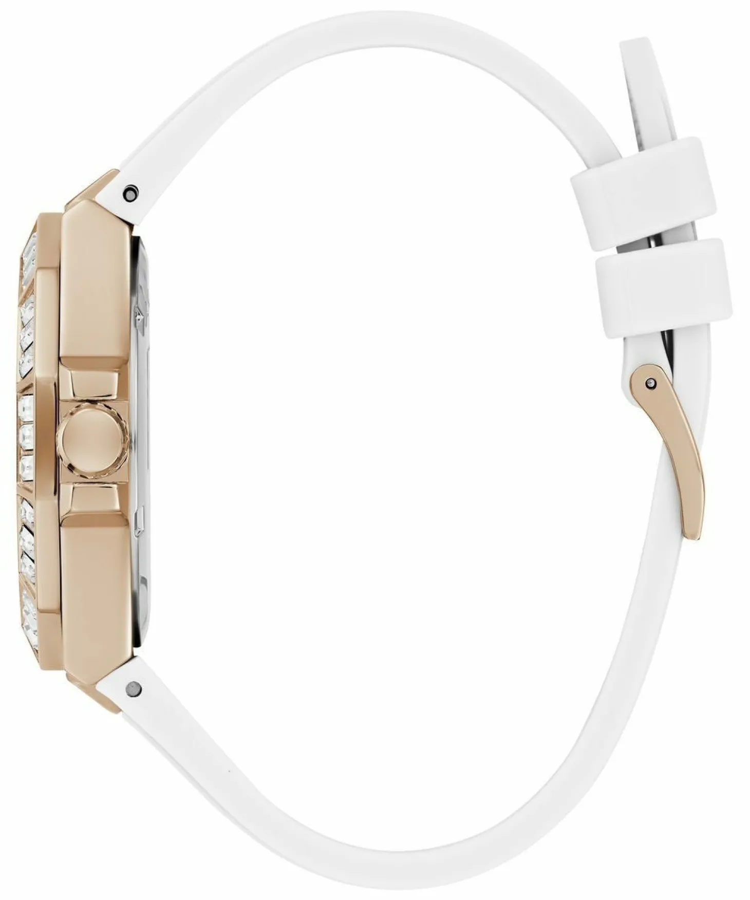 Guess Damen Armbanduhr SELENE Multifunktion weiß, roségold 39 mm GW0695L3