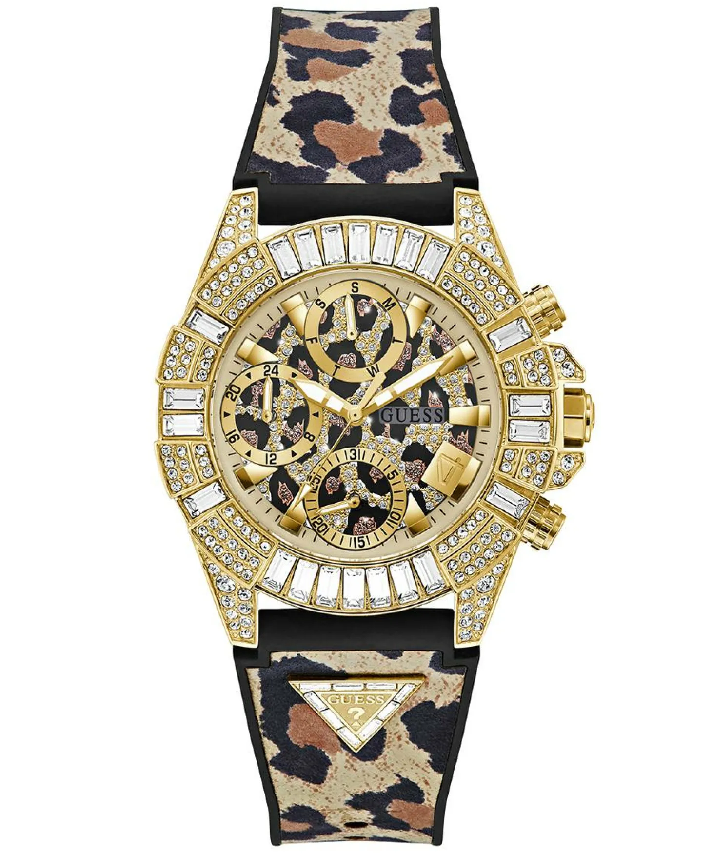GUESS Damen Armbanduhr 40th Anniversary Special Edition Leopard Gold-Ton GW0814L3