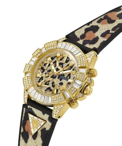 GUESS Damen Armbanduhr 40th Anniversary Special Edition Leopard Gold-Ton GW0814L3