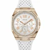 Guess Damen Armbanduhr ZEST Multifunktion weiß, roségold 39 mm GW0694L3