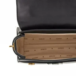 Guess Damen Handtasche Ginevra Top Handle Flap Schwarz HWVZ8734200BLA