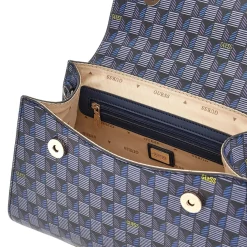 Guess Damen Handtasche Hallie Geometric Print Blau HWJT8740200BUG