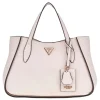 Guess Damen Handtasche Keandra Girlfriend Satchel Beige / Stone Logo HWPL9323060STL