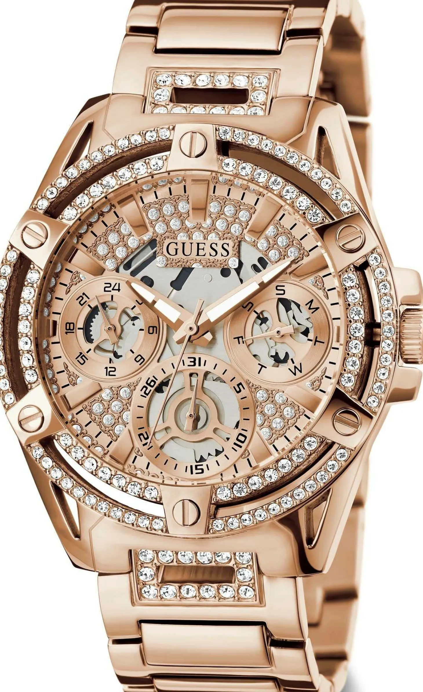 Guess Damen Multifunkion Armbanduhr Queen rosegold 40 mm GW0464L3