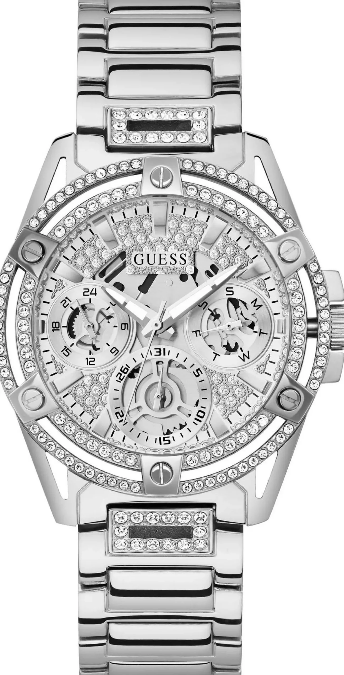 Guess Damen Multifunkion Armbanduhr Queen silber 40 mm GW0464L1