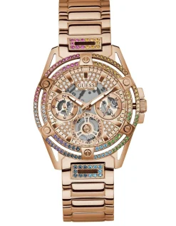 Guess Damen Multifunkion Armbanduhr Queen roségold, mehrfarbig 40 mm GW0464L5