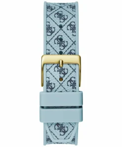 Guess Damen Multifunkion Armbanduhr CHARISMA hellblau, gold 38 mm GW0699L1