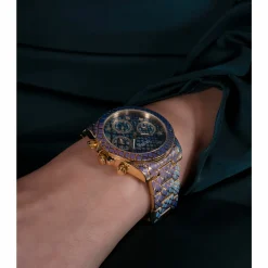 Guess Damen Multifunktionsuhr SERPENTINA Blau Lila Gold GW0752L1