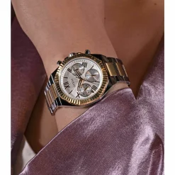 Guess Damen Multifunktionsuhr EQUALITY GW0769L3 Silber und Gold