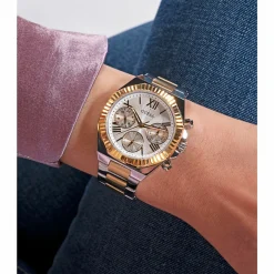 Guess Damen Multifunktionsuhr EQUALITY GW0769L3 Silber und Gold