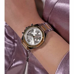 Guess Damen Multifunktionsuhr EQUALITY GW0769L3 Silber und Gold