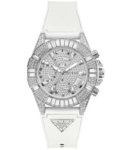 GUESS Damen Multifunktionsuhr 40th Anniversary Special Edition Weiß Silber GW0814L2
