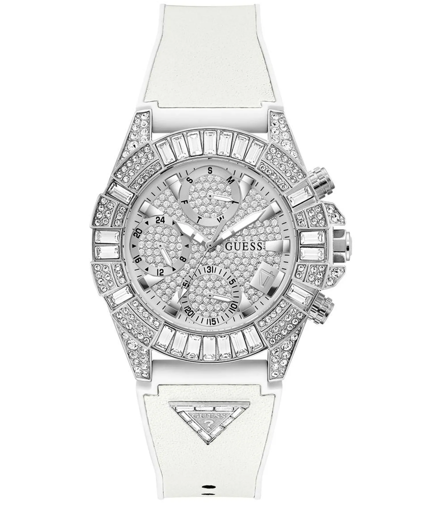 GUESS Damen Multifunktionsuhr 40th Anniversary Special Edition Weiß Silber GW0814L2