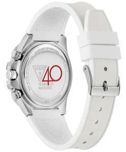 GUESS Damen Multifunktionsuhr 40th Anniversary Special Edition Weiß Silber GW0814L2