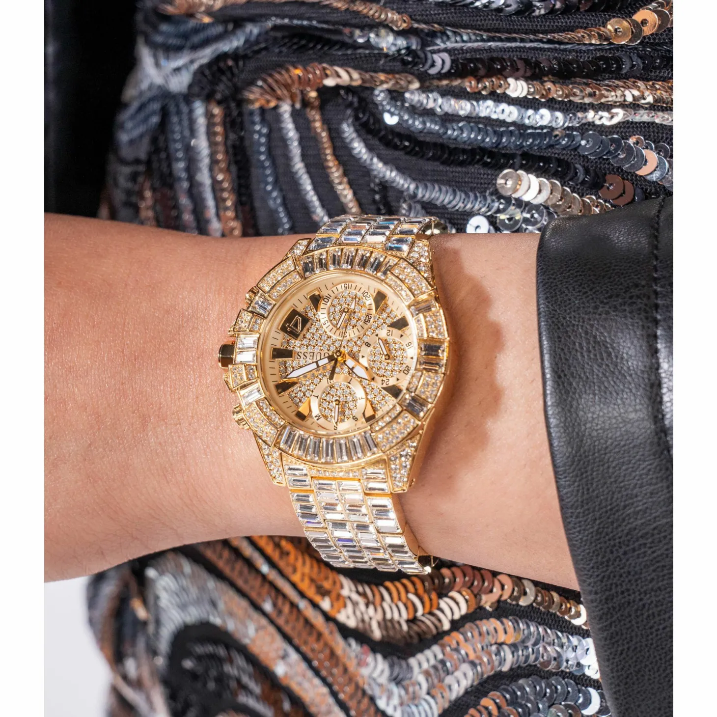 Guess Damen Multifunktionsuhr ICONIC 40th Anniversary Limited Edition Gold GW0812L2