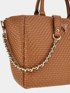 GUESS Handtasche Damen Etel Girlfriend Satchel Cognac HWWW9219060‑COG
