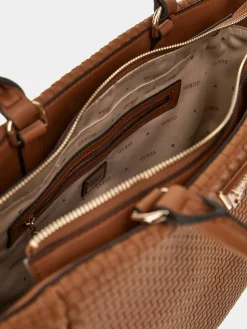 GUESS Handtasche Damen Etel Girlfriend Satchel Cognac HWWW9219060‑COG