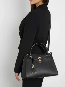 GUESS Handtasche Damen Jorah Luxury Satchel Schwarz HWBG9331060 BLA