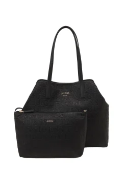 GUESS Handtasche Damen Vikky II Large 2 in 1 Tote Schwarz HWBG9318290‑BLA