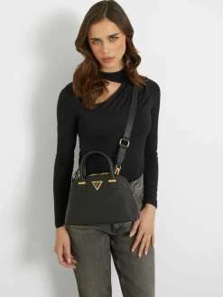 GUESS Handtasche Unisex Lassie Girlfriend Dome Satchel Schwarz HWVA9231050‑BLA