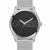 Guess Herren Armbanduhr REPUTATION silber, schwarz 44 mm GW0710G1