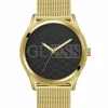 Guess Herren Armbanduhr REPUTATION gold, schwarz 44 mm GW0710G2