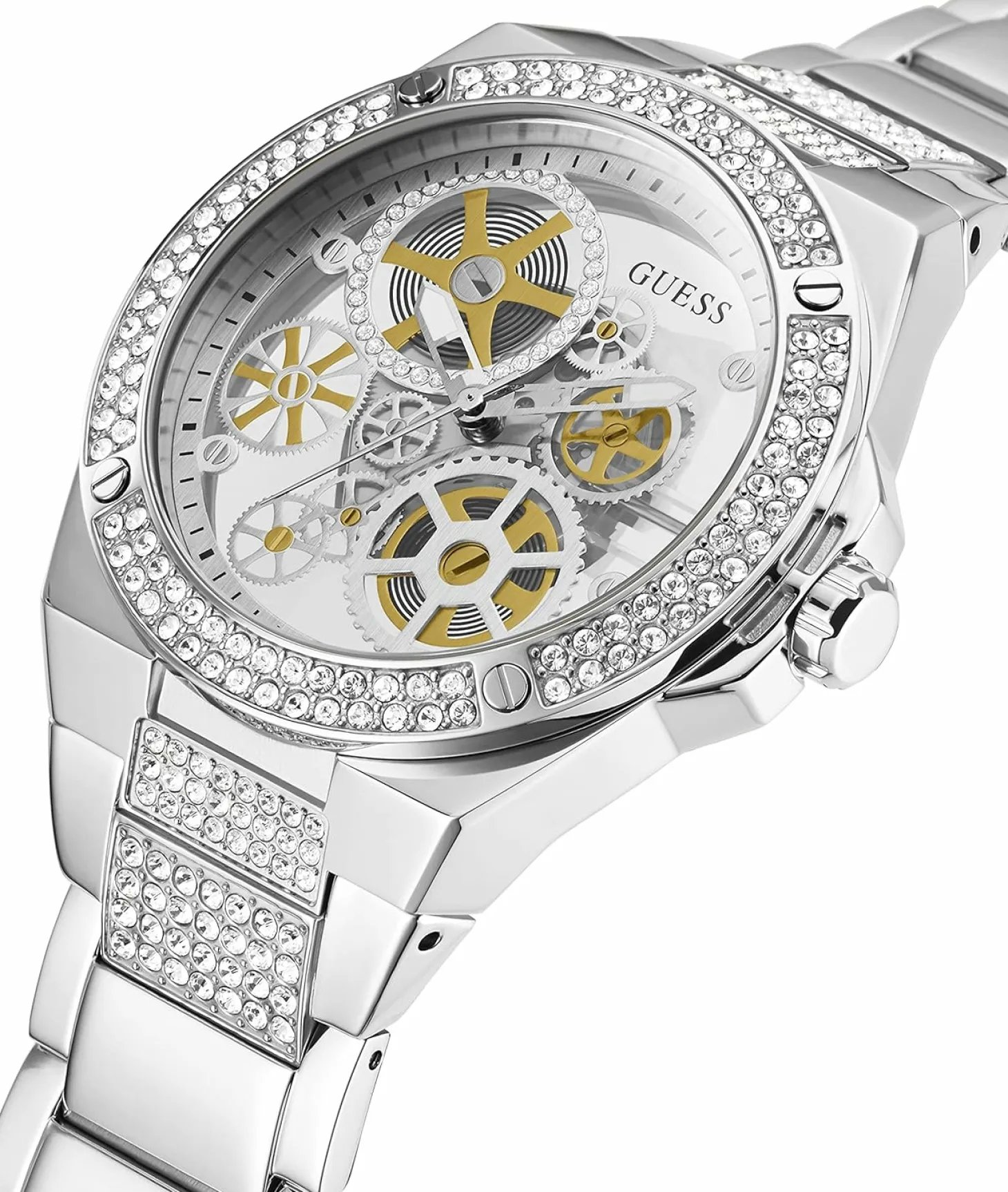 Guess Herren Armbanduhr Big Reveal Armband Edelstahl silber GW0323G1