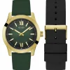 Guess Herren Armbanduhr Box Set Crescent grün, gold GW0630G2