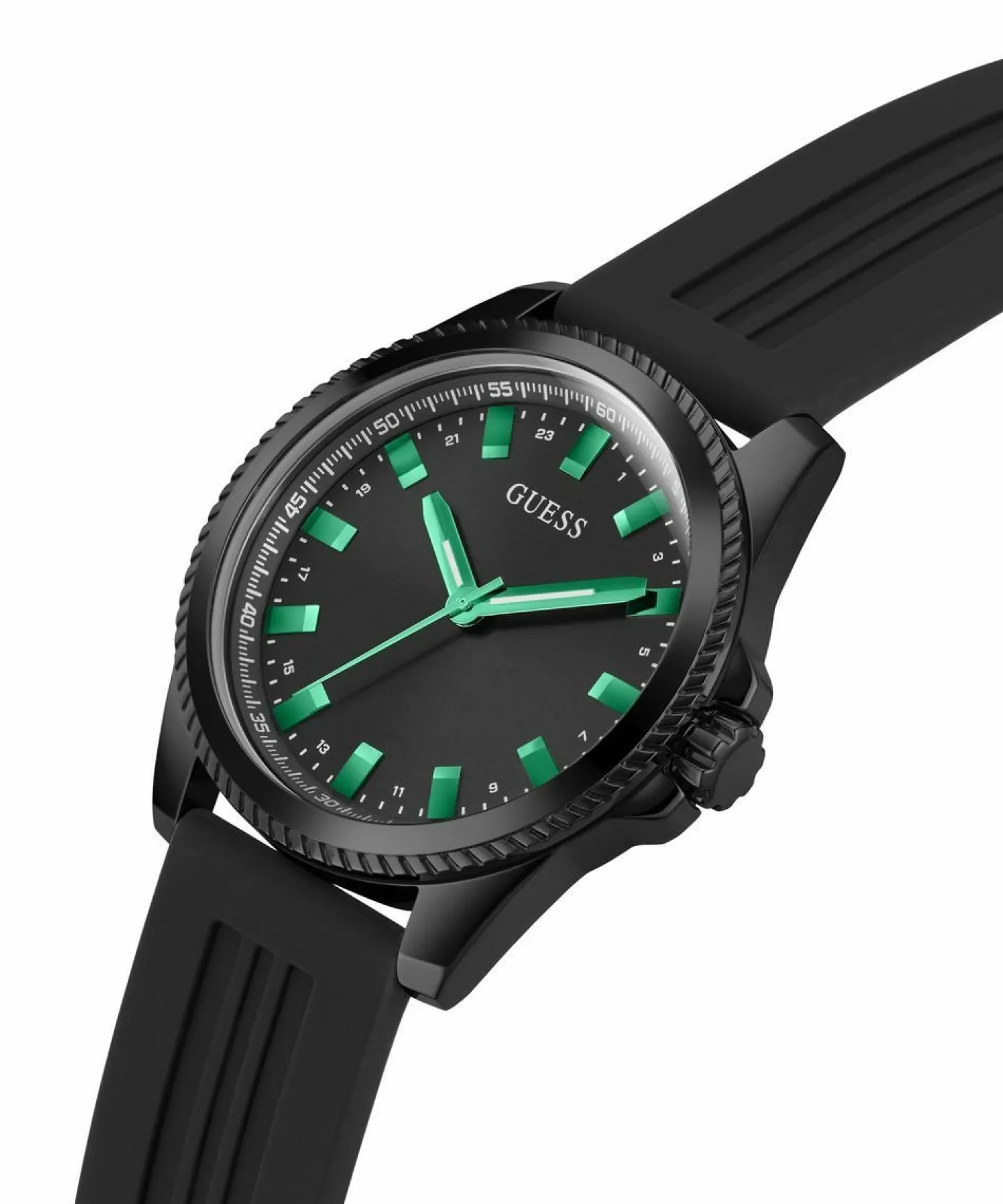 Guess Herren Armbanduhr Champ 44 mm schwarz, grün GW0639G4