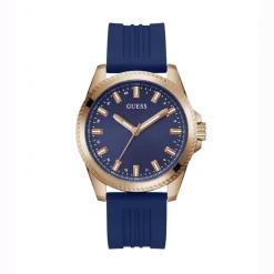 Guess Herren Armbanduhr Champ 44 mm blau, rosegold GW0639G3