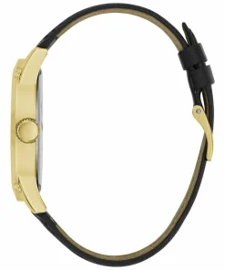 Guess Herren Armbanduhr Crescent schwarz, gold 44 mm GW0628G2