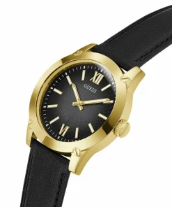 Guess Herren Armbanduhr Crescent schwarz, gold 44 mm GW0628G2