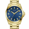 Guess Herren Armbanduhr CHAMP gold, blau 44 mm GW0718G2