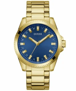 Guess Herren Armbanduhr CHAMP gold, blau 44 mm GW0718G2