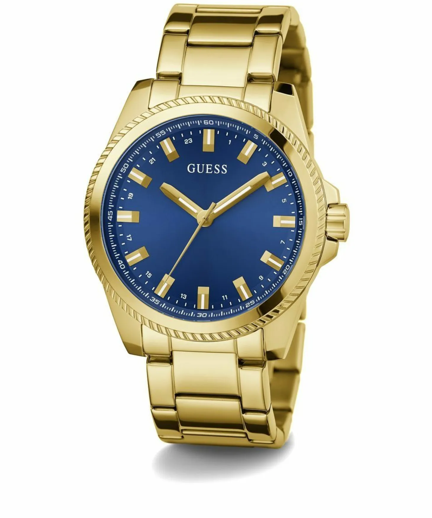 Guess Herren Armbanduhr CHAMP gold, blau 44 mm GW0718G2