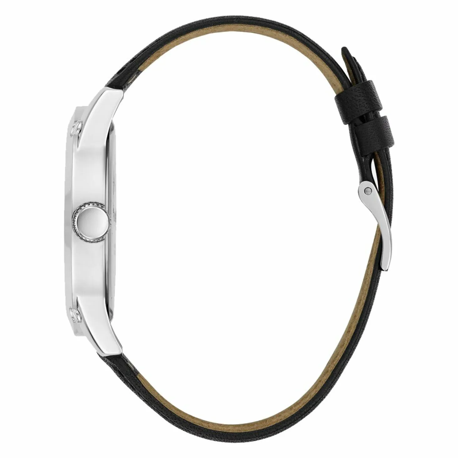 Guess Herren Armbanduhr Crescent schwarz, silber 44 mm GW0628G1