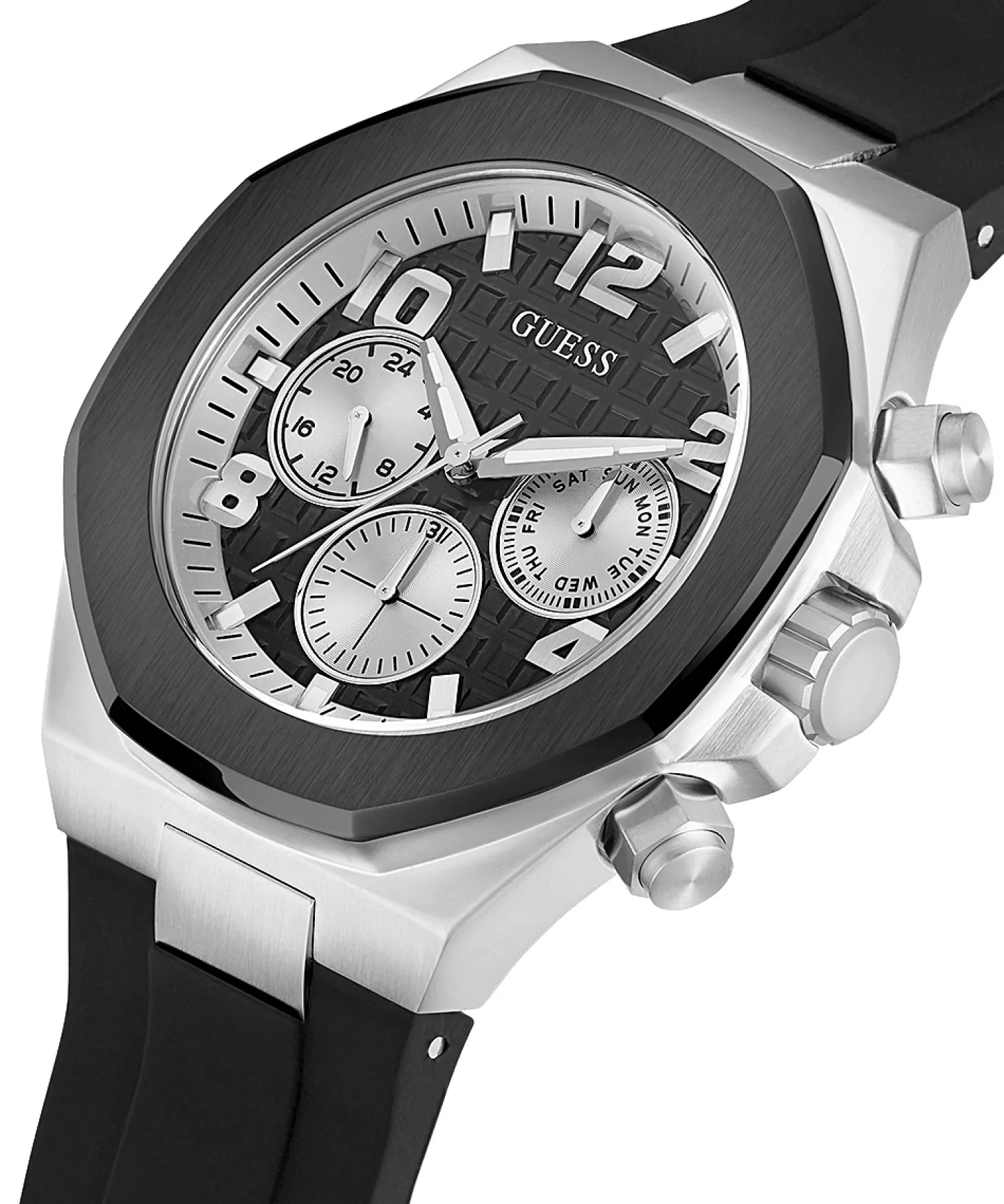 Guess Herren Armbanduhr EMPIRE 46 mm Armband Silikon GW0583G1