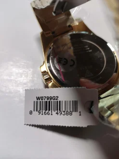 Guess Herren Armbanduhr farbe gold mit strass 48 mm Armband Edelstahl FRONTIER W0799G2