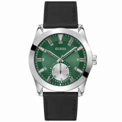 Guess Herren Armbanduhr GREYSON GW0793G1 Schwarz Silber Grün