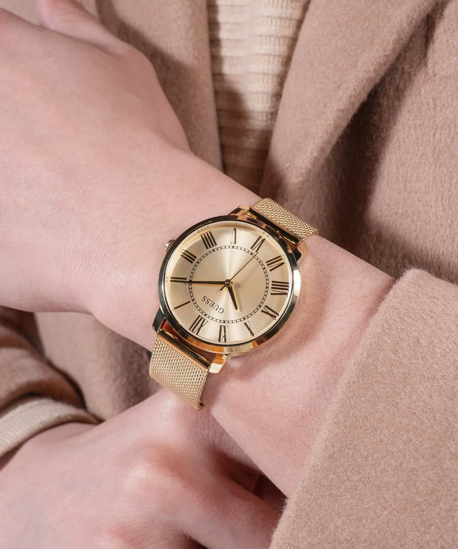 Guess Herren Armbanduhr gold KING GW0832G1