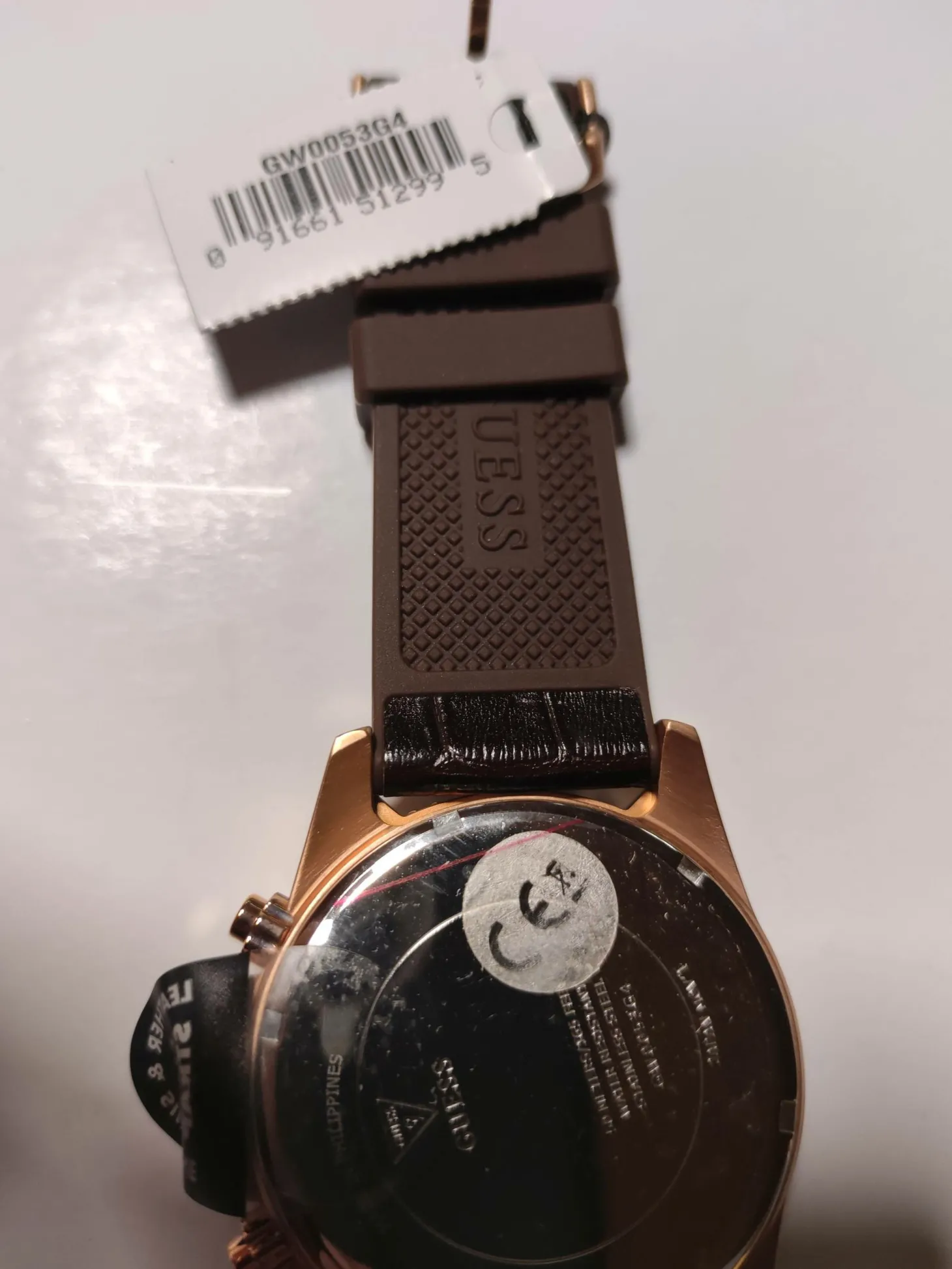 Guess Herren Armbanduhr Leder armband braun 48 mmGW0053G4