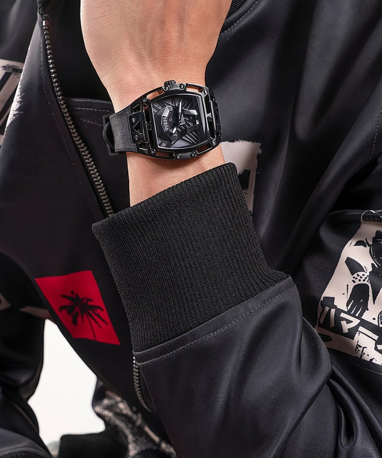 Guess Herren Armbanduhr Legend schwarz GW0500G2 44mm